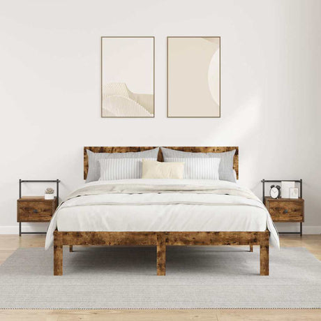 Vidaxl nachtkastjes 2 st wandgemonteerd 35x30x51 cm hout gerookt eiken