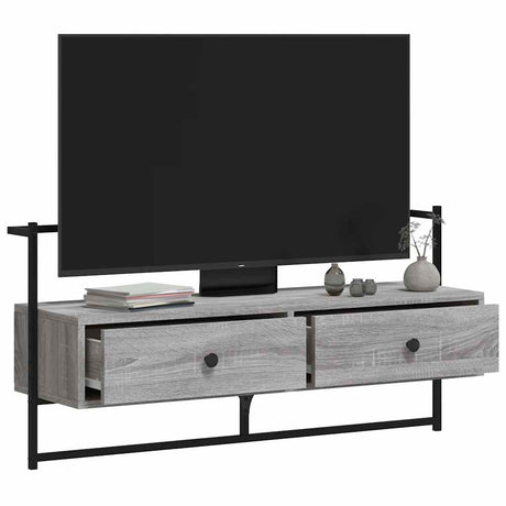 Vidaxl tv-meubel wandgemonteerd 100,5x30x51 cm hout grijs sonoma eiken