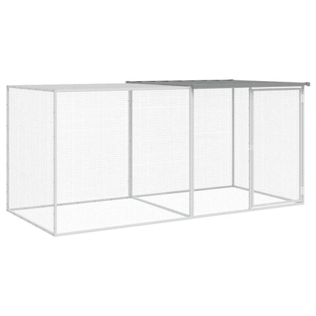 Vidaxx Hühnerstall mit Dach 203x98x90 cm verzinkter Stahl hellgrau