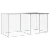 VidaXL Hühnerstall mit Dach 203 x 98 x 90 cm, verzinkter Stahl, hellgrau