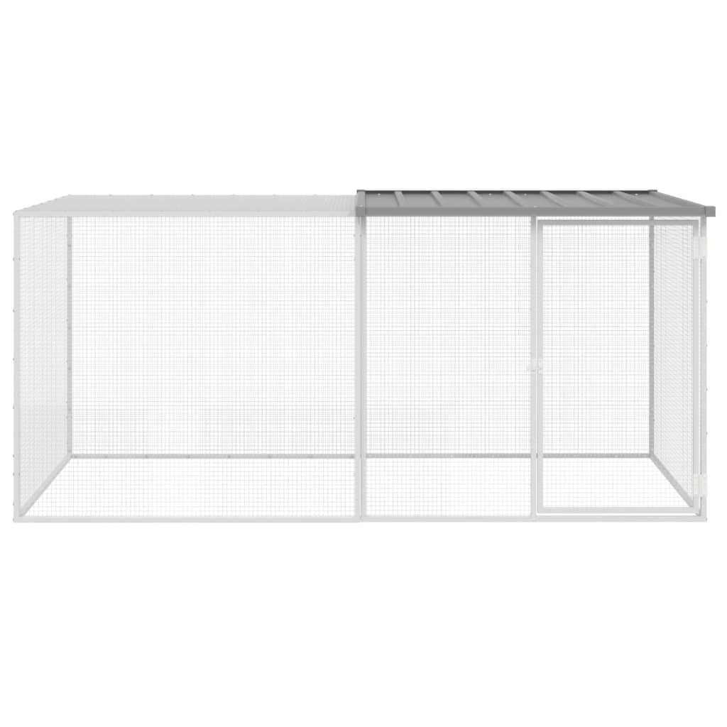 VidaXL Hühnerstall mit Dach 203 x 98 x 90 cm, verzinkter Stahl, hellgrau