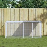 VidaXL Hühnerstall mit Dach 203 x 98 x 90 cm, verzinkter Stahl, hellgrau