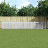 VidaXL Hühnerstall mit Dach 603 x 98 x 90 cm, verzinkter Stahl, hellgrau