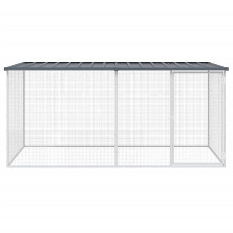 VidaXL Hühnerstall mit Dach 203 x 98 x 90 cm, verzinkter Stahl, Anthrazit