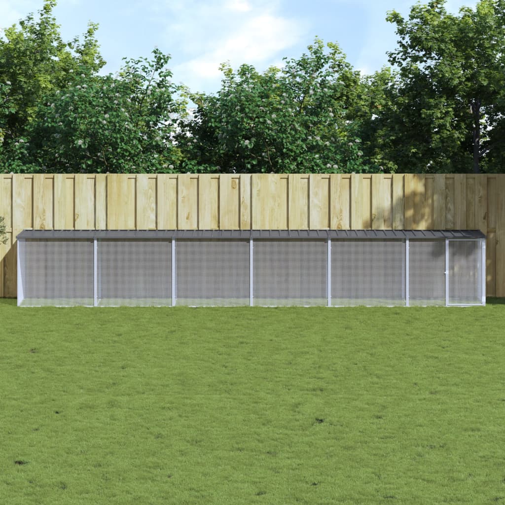 VidaXL Hühnerstall mit Dach 603 x 98 x 90 cm, verzinkter Stahl, Anthrazit