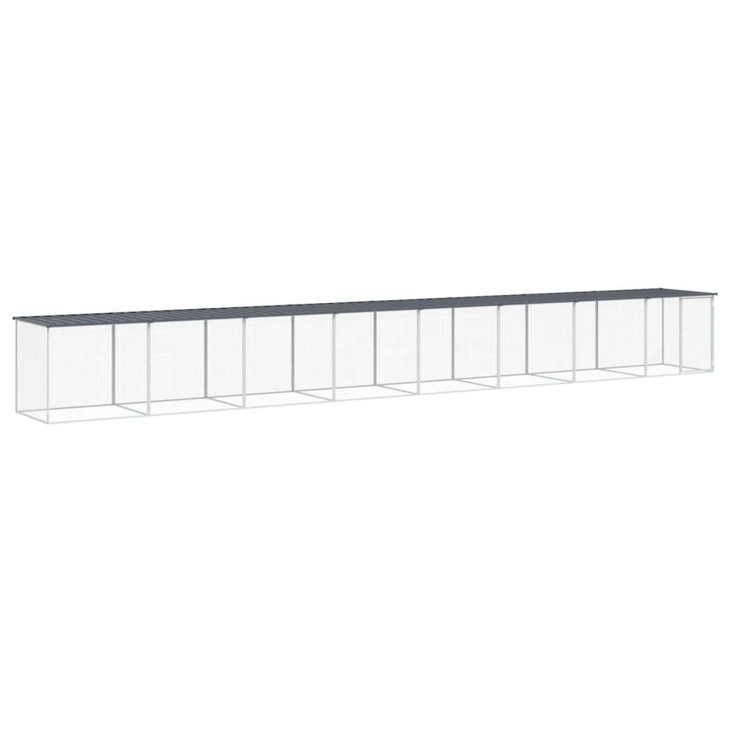 VidaXL Hühnerstall mit Dach 803 x 98 x 90 cm, verzinkter Stahl, Anthrazit
