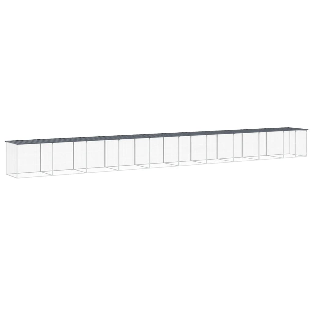 VidaXL Hühnerstall mit Dach 1003 x 98 x 90 cm, verzinkter Stahl, Anthrazit