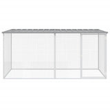 VidaXL Hühnerstall mit Dach 203 x 98 x 90 cm, verzinkter Stahl, hellgrau