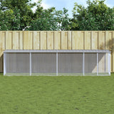 VidaXL Hühnerstall mit Dach 403 x 98 x 90 cm, verzinkter Stahl, hellgrau