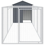 VidaXL Hundehütte mit Dach 117 x 405 x 123 cm, verzinkter Stahl, Anthrazit