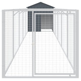 VidaXL Hundehütte mit Dach 117 x 609 x 123 cm, verzinkter Stahl, Anthrazit