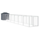 VidaXL Hundehütte mit Dach 117 x 813 x 123 cm, verzinkter Stahl, Anthrazit