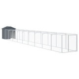 VidaXL Hundehütte mit Dach 117x1017x123 cm Stahl Anthrazit