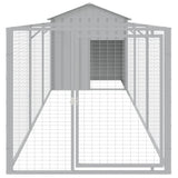 VidaXL Hundehütte mit Dach 117x405x123 cm Stahl hellgrau