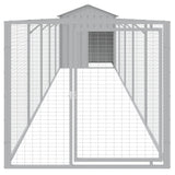VidaXL Hundehütte mit Dach 117x609x123 cm Stahl hellgrau