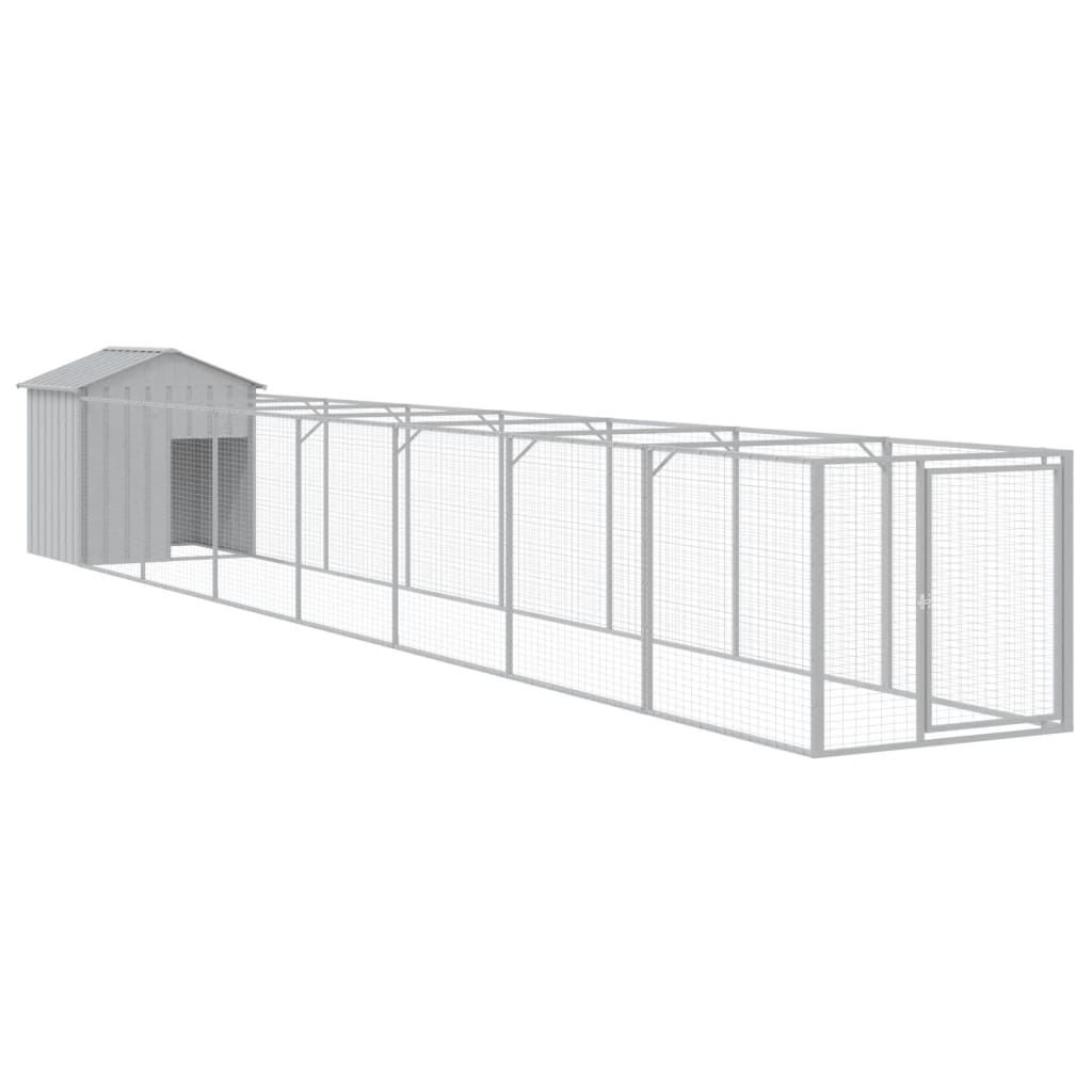 VidaXL Hundehütte mit Dach 117x813x123 cm Stahl hellgrau