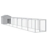 VidaXL Hundehütte mit Dach 117x813x123 cm Stahl hellgrau
