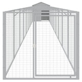 VidaXL Hundehütte mit Dach 117x1017x123 cm Stahl hellgrau