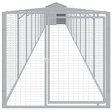 VidaXL Hundehütte mit Dach 117x1221x123 cm Stahl hellgrau
