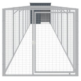 VidaXL Hundehütte mit Auslauf 110 x 813 x 110 cm, verzinkter Stahl, Anthrazit