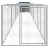 VidaXL Hundehütte mit Auslauf 110x1017x110 cm Stahl Anthrazit