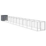 VidaXL Hundehütte mit Auslauf 110x1221x110 cm Stahl Anthrazit