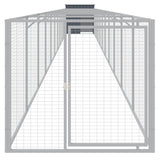 VidaXL Hundehütte mit Auslauf 110x1221x110 cm Stahl Anthrazit