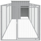 VidaXL Hundehütte mit Auslauf 110x405x110 cm Stahl hellgrau