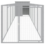 VidaXL Hundehütte mit Auslauf 110x609x110 cm Stahl hellgrau