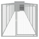 VidaXL Hundehütte mit Auslauf 110x813x110 cm Stahl hellgrau