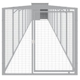 VidaXL Hundehütte mit Auslauf 110x1017x110 cm Stahl Hellgrau
