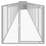 VidaXL Hundehütte mit Auslauf 110x1221x110 cm Stahl Hellgrau