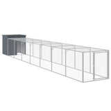 VidaXL Hühnerstall mit Auslauf 110 x 813 x 110 cm, verzinkter Stahl, Anthrazit