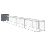 VidaXL Hühnerstall mit Auslauf 110x1017x110 cm Stahl Anthrazit