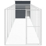VidaXL Hundehütte mit Auslauf 165 x 863 x 181 cm, verzinkter Stahl, Anthrazit