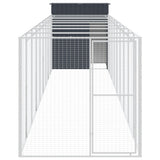 VidaXL Hundehütte mit Auslauf 165x1067x181 cm Stahl Anthrazit
