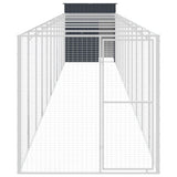 VidaXL Hundehütte mit Auslauf 165x1271x181 cm Stahl Anthrazit