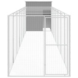 VidaXL Doghouse with run 165x863x181 cm steel light gray
