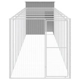 VidaXL Hundehütte mit Auslauf 165 x 1.067 x 181 cm Stahl Hellgrau