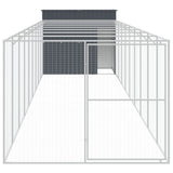 VidaXL Hundehütte mit Auslauf 214x1069x181 cm Stahl Anthrazit