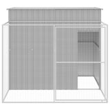 VidaXL Hundehütte mit Auslauf 214x253x181 cm Stahl hellgrau