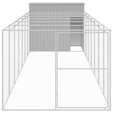 VidaXL Hundehütte mit Auslauf 214x865x181 cm Stahl hellgrau