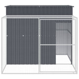 VidaXL Hundehütte mit Auslauf 214 x 253 x 181 cm, verzinkter Stahl, Anthrazit