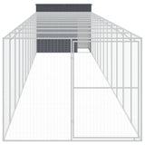 VidaXL Hundehütte mit Auslauf 214x1273x181 cm Stahl Anthrazit