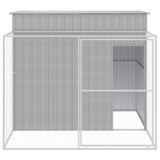 VidaXL Hundehütte mit Auslauf 214x253x181 cm Stahl hellgrau