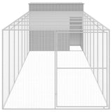 VidaXL Hundehütte mit Auslauf 214x865x181 cm Stahl hellgrau