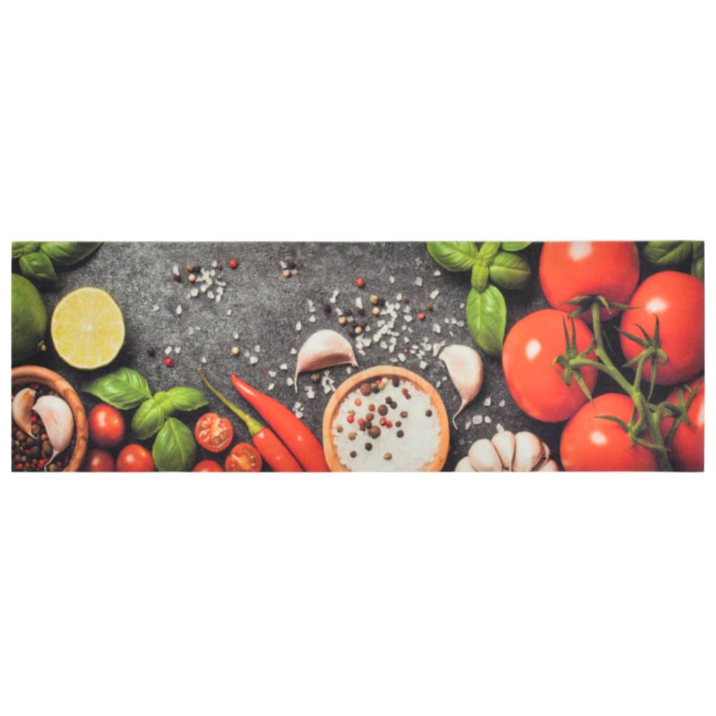 Vidaxx Küchenmatte waschbarer Gemüsedruck 60x180 cm Samt