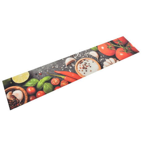 Vidaxx Küchenmatte waschbarer Gemüsedruck 60x300 cm Samt
