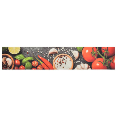 Vidaxx Küchenmatte waschbarer Gemüsedruck 60x300 cm Samt