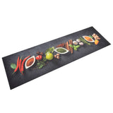 Vidaxx Küchenmatte waschbarer Kräuterdruck 45x150 cm Samt